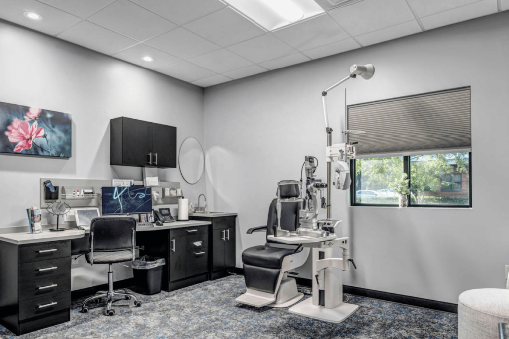 inside of an exam room at Baymeadows Vision Center